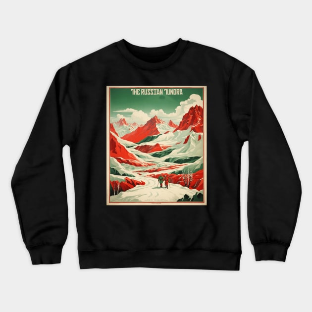 The Russian Tundra  Russia Vintage Tourism Poster Crewneck Sweatshirt by TravelersGems